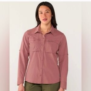 REI Co-op Sahara Long Sleeve Button Up Nylon Hiking Outdoor Shirt Size Large